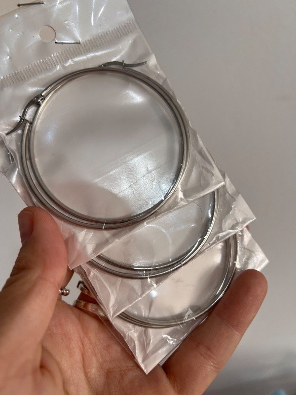 Producto - 3 pares argollas de acero grandes