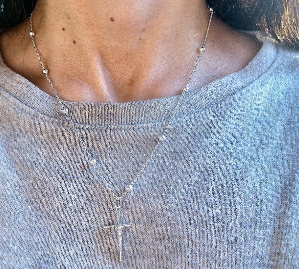 Producto - Collar cruz Cristo plata - 3