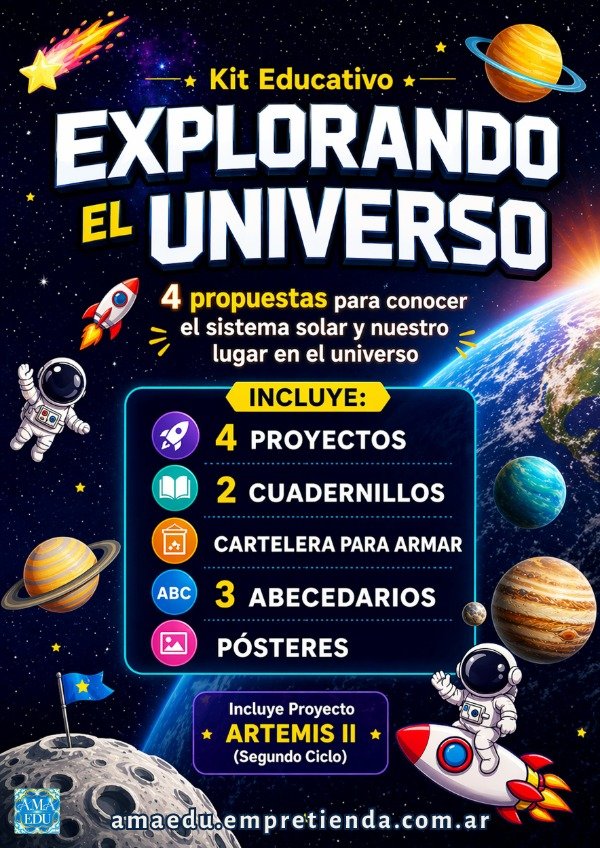Producto - Promo KIT EXPLORANDO EL UNIVERSO (4 Proyectos + Cuadernillos + Cartelera)