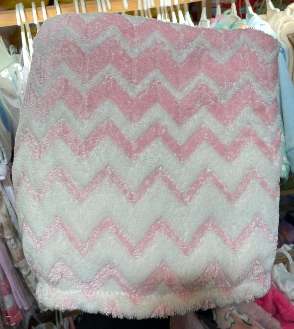 Producto - Manta polar soft blanca y rosa