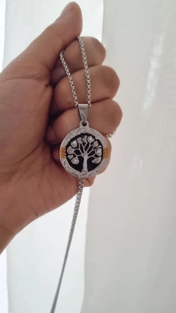 Producto - Collar arbol de la vida 60cm combinado y detalles en strass