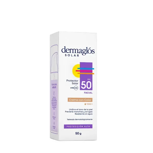 Producto - Protector solar facial Dermaglos con color FPS 50