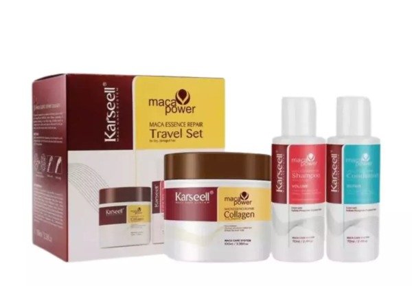 Producto - Mascarilla capilar de colágeno Karseell champú y acondicionador de viaje