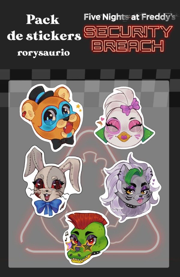 Producto - Pack stickers - FnaF Security Breach