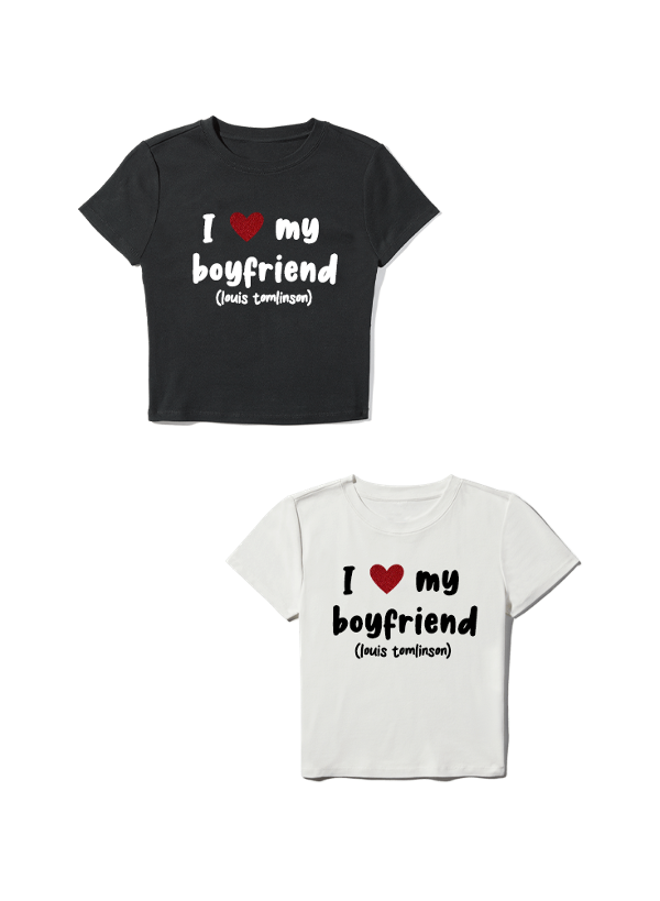 Baby tee My boyfriend glitter - Louis Tomlinson