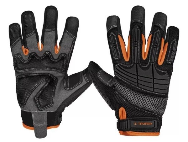 Producto - Guantes de trabajo mecanico tactil Trupper negro exper