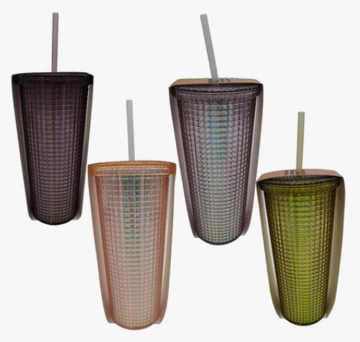 Producto - VASO CUADRILLE C/ TAPA Y SORBETE 600ml Kitchen