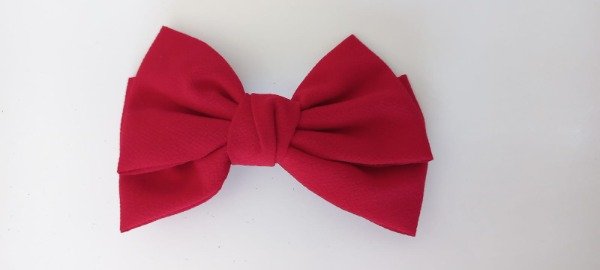 Producto - Broche moño de tela Rojo