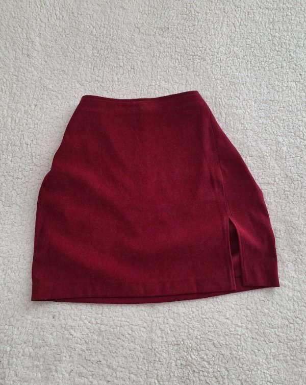 Producto - Pollera Gamuza Bordo