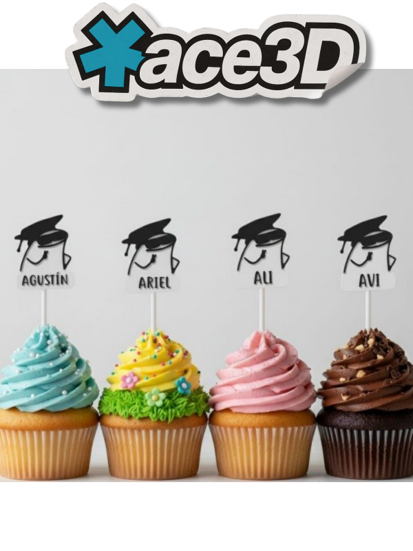 Producto - Topper Flork de Egresados c/ nombre personalizado