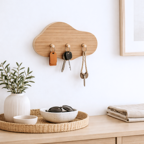 Producto - Porta Llaves Madera nube