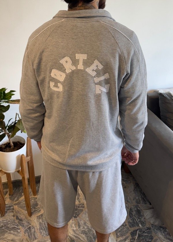 Producto - Conjunto Corteiz Gris Campera Y Bermuda - 1