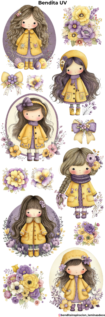 Producto - Bendita UV Nenas en amarillo y lila