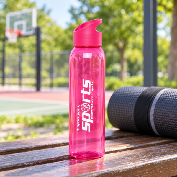 Producto - BOTELLA PLASTICA SPORT TRANSPARENTE CON TAPA 650ML - 1
