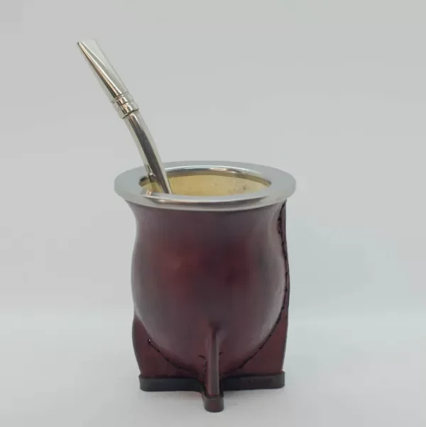 Producto - Mate Calabaza Natural Y Cuero Marrón Premium - 0