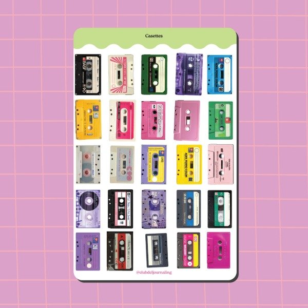 Producto - Stickers Cassettes Retro - Set Decorativo Vintage