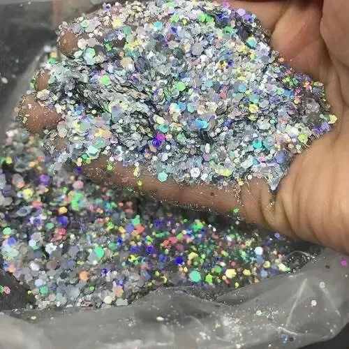 Producto - SUPER PROMO GLITTER POLVO PLATEADO HOLOGRAFICO MIX - 0