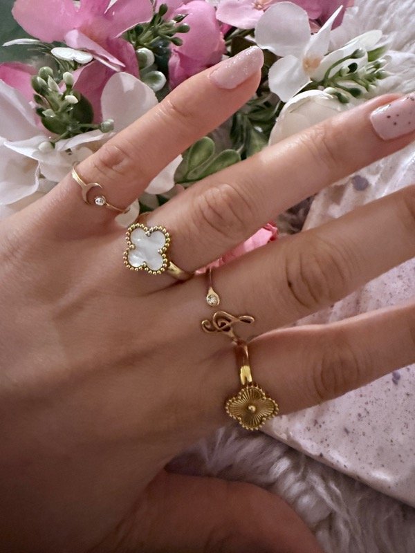 Producto - Set 4 anillos de acero dorado