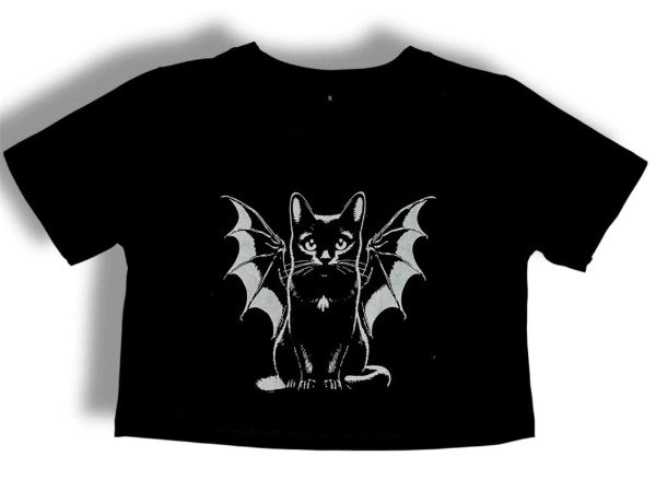 Producto - Crop Top Gato Kawaii Goth - 0