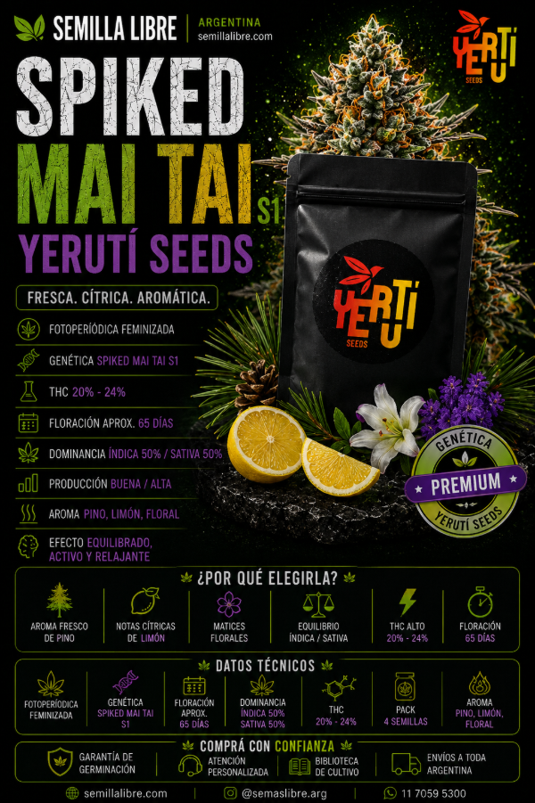 Producto - SPIKED MAI TAI S1 - YERUTÍ. Pack 4 semillas. - 1