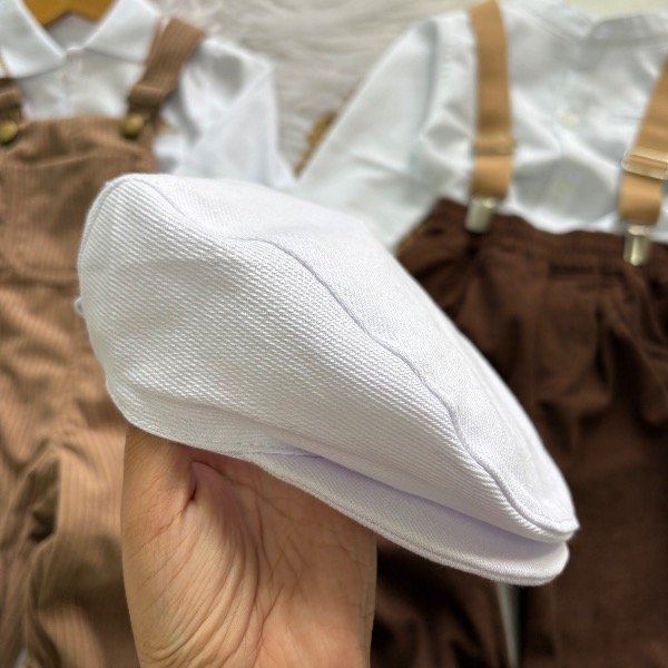 Producto - Boina blanca talle único hasta 24 meses