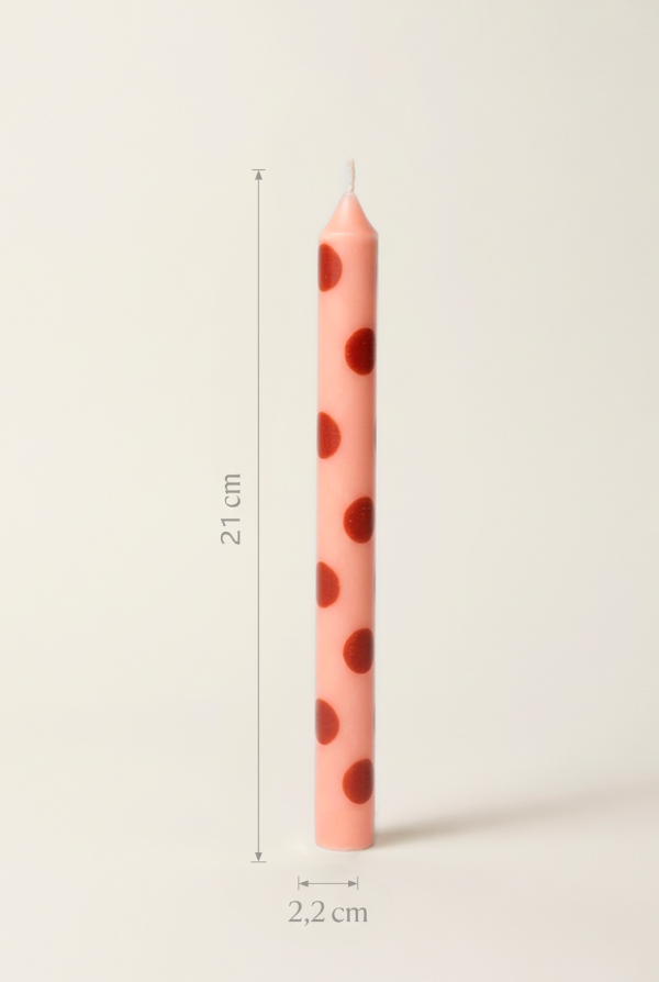 Producto - Vela Lunares - Rosa y rojo