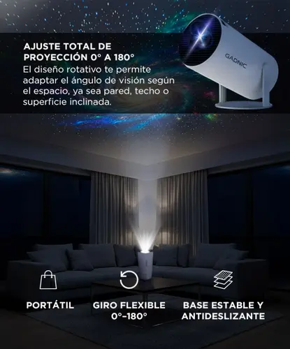 Producto - Mini Proyector 4500 LM Smart Wifi/BT 5.0 -Android 11 -HDMI/USB -control remoto - - 3