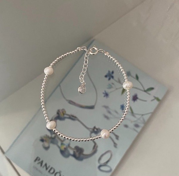 Producto - Pulsera Bolitas con Perlas Naturales Plata 925