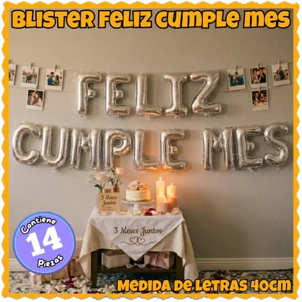 Producto - set globo feliz cumple mes