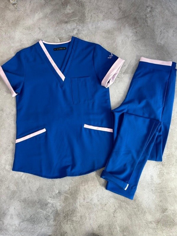 Producto - SELVA SPANDEX (Azul Francia detalle Rosa)