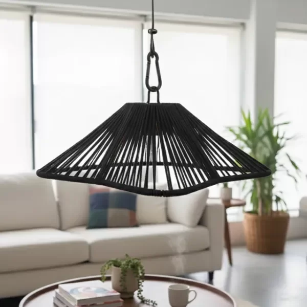 Producto - Pantalla Colgante Interior Flor Chica Tejida Cordon