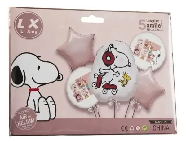 Producto - Set 5 Globos - Snoopy Patines