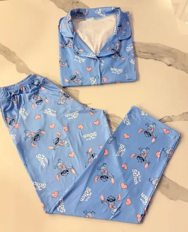 Producto - Camisero Stitch celeste adultos manga corta - 0
