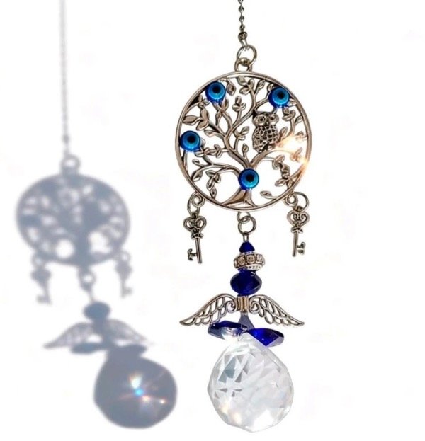 Producto - Armonizador arbol metal con ojo turco angelito 25 cm