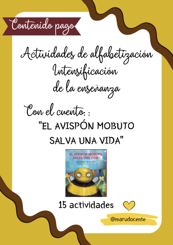Producto - PDL - CUENTO "EL AVISPÓN MOBUTO SALVA UNA VIDA"