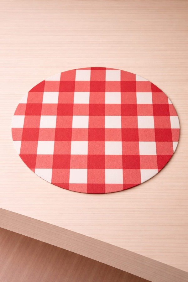 Producto - Plato de Sitio Antimancha Cuadrille Rojo