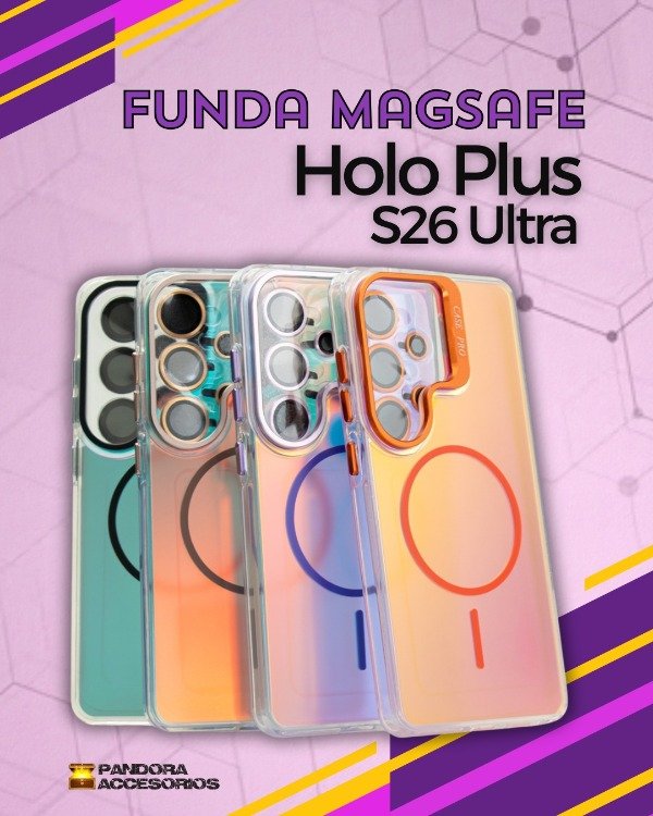 Producto - Funda MagSafe Holo Plus c/ Soporte y Prot. de Cámara Samsung S26 Ultra