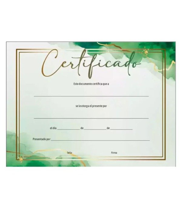 Producto - CERTIFICADO GENÉRICO X20