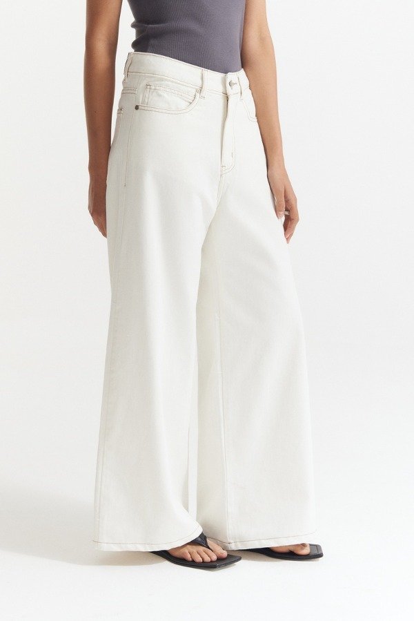 Producto - JEAN WIDE LEG FLAT WHITE