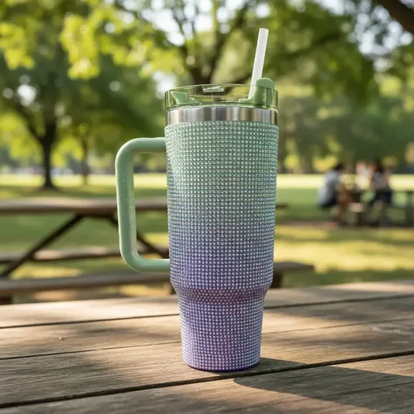 Producto - Vaso Termico Quencher Brilloso 1.2litro. Con Strass. - 5