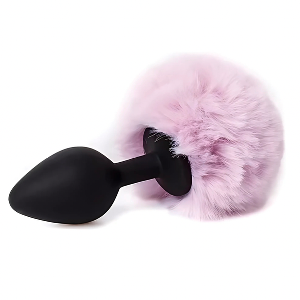 Producto - Plug anal siliconado Talle S cola conejo rosa