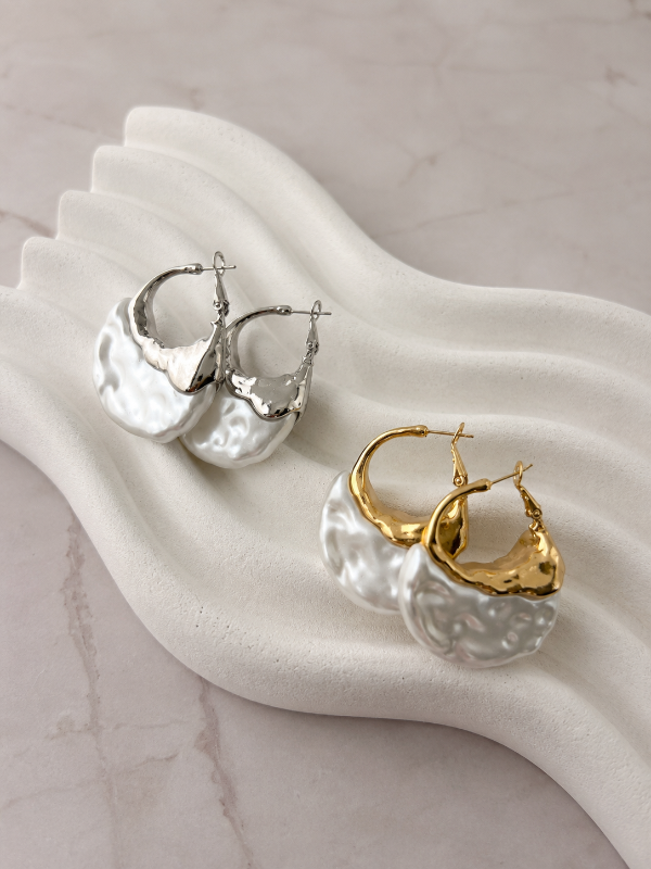 Producto - ARGOLLAS  DORADAS O PLATEADAS CON PERLAS 2250 - 1
