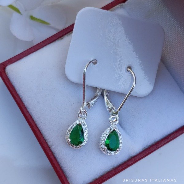Producto - Aros brisura italianos gota color verde