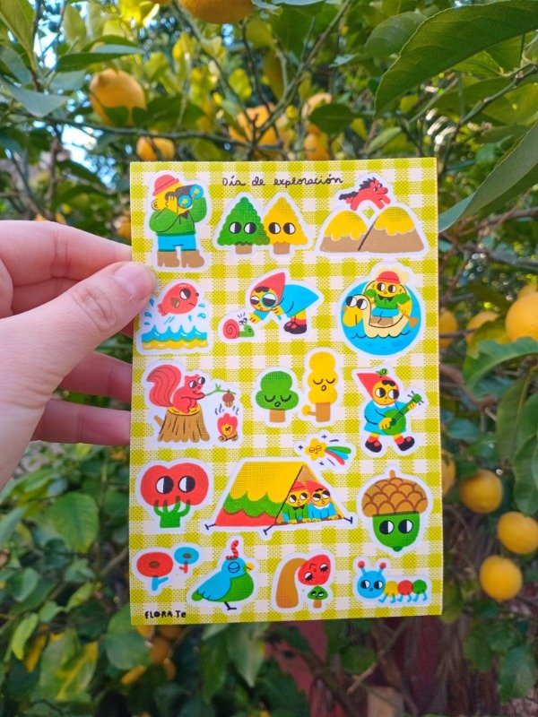 Producto - Plancha de stickers transparentes "Explorar"