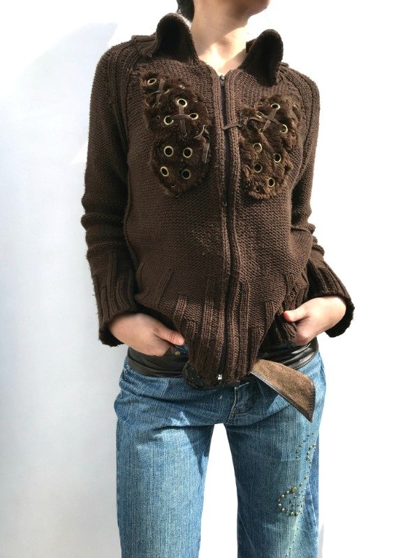 Producto - Fur butterfly Knitted zip INDIGENA - 3