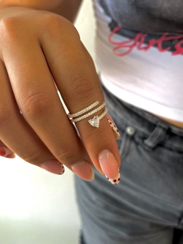 Producto - Anillo espiral cubic corazón