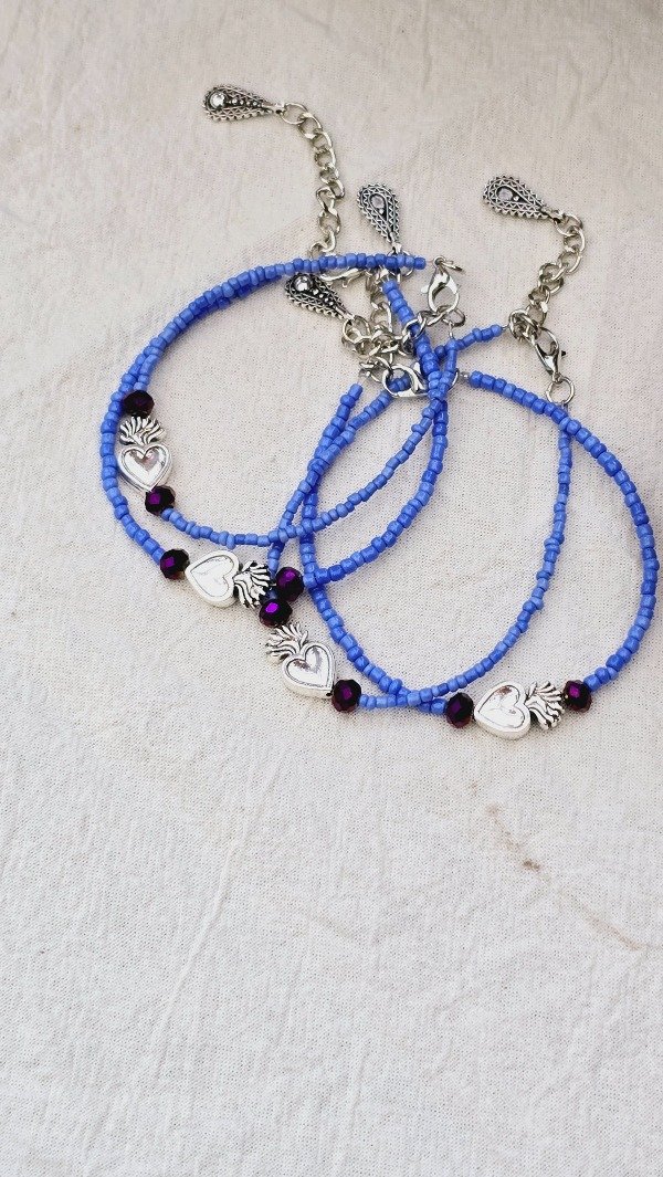 Producto - Pulsera corazón lavanda