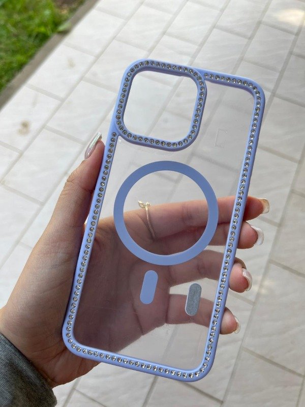 Producto - Iph 15 pro max borde diamante magsafe lila