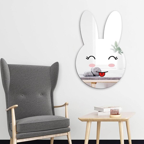 Producto - Espejo Autoadhesivo Personalizable Decorativo Niños Conejo