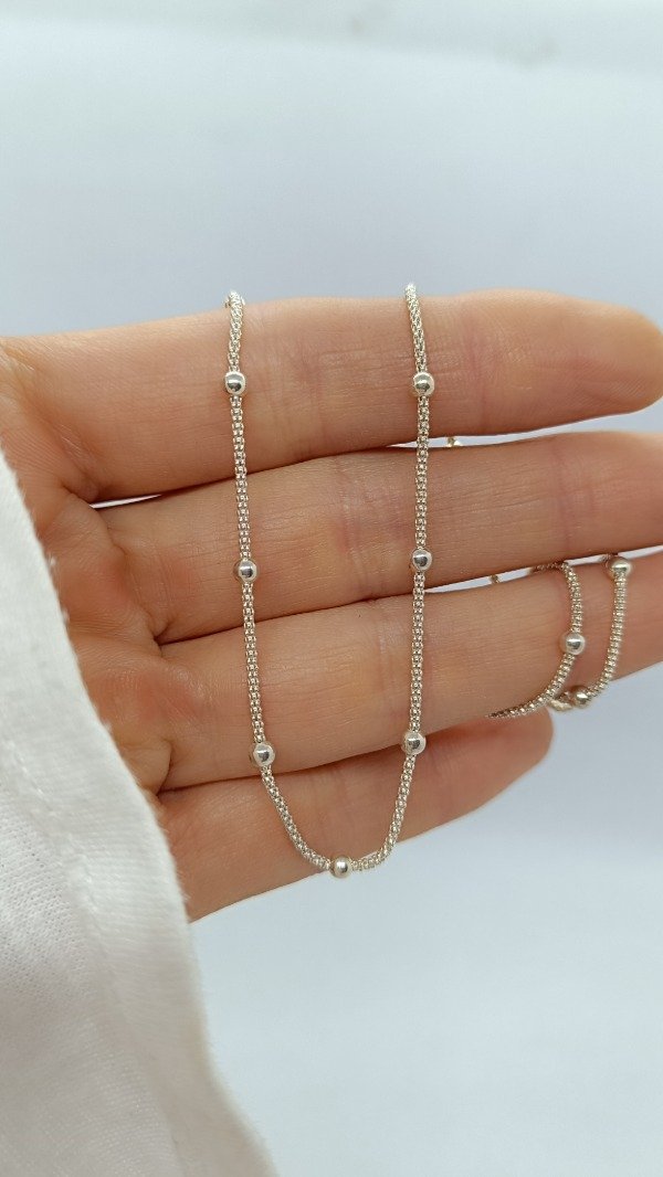 Producto - Cadena Coreana con Bolitas de Plata - 2
